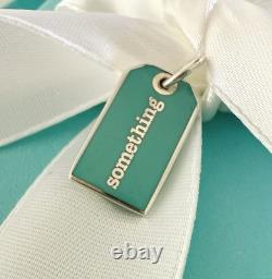 Tiffany Co Blue Enamel Silver Something Tag Charm Pendant 4 Necklace & Bracelet