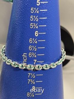 Tiffany & Co. Blue Enamel Sparkle Chain Bracelet In Sterling Silver from Germany