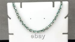 Tiffany & Co. Blue Enamel Sparkle Sterling Silver Chain 6.5 Bracelet
