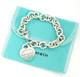 Tiffany & Co. Blue Enamel Splash Heart Chain Bracelet 7 Silver 925 Auth Withbag