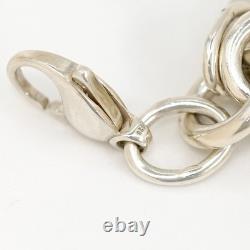 Tiffany & Co. Blue Enamel Splash Heart Chain Bracelet 7 Silver 925 Auth withBag