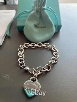 Tiffany & Co Blue Enamel Sterling Silver Bracelet