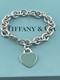 Tiffany & Co Blue Enamel Sterling Silver Return To Tiffany Heart Bracelet 7.5