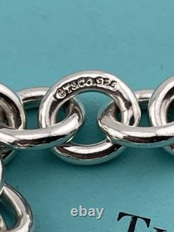 Tiffany & Co Blue Enamel Sterling Silver RETURN TO TIFFANY Heart Bracelet 7.5