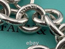 Tiffany & Co Blue Enamel Sterling Silver RETURN TO TIFFANY Heart Bracelet 7.5