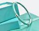 Tiffany & Co Blue Enamel X Kiss Love Bangle Sterling Silver 7.5in Gift With Box