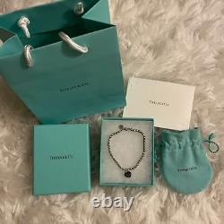 Tiffany & Co Blue Heart Tag Bead Bracelet Size 7 inches With original packaging