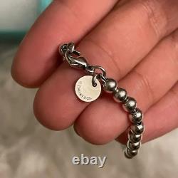 Tiffany & Co Blue Heart Tag Bead Bracelet Size 7 inches With original packaging