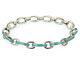 Tiffany &co. Clasping Link Chain Bracelet Ag925 Silver Blue Enamel 21cm With Box