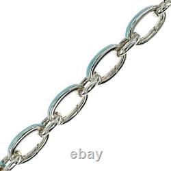 Tiffany &Co. Clasping Link Chain Bracelet AG925 Silver Blue Enamel 21cm With Box