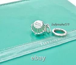 Tiffany & Co. Cupcake Love Blue Enamel Charm Oval Clasp Silver Gift Pouch 2172C