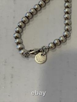 Tiffany & Co Heart Tag Ball Chain Blue Enamel Bracelet
