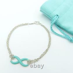 Tiffany & Co. Infinity Bracelet blue enamel From Japan WithPouch