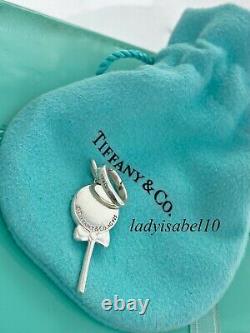 Tiffany & Co Lollypop Love Blue Enamel Charm Oval Clasp Silver Gift Pouch 2172B