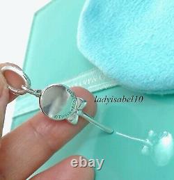 Tiffany & Co Lollypop Love Blue Enamel Charm Oval Clasp Silver Gift Pouch 2172B