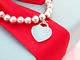 Tiffany & Co Mini Heart Return To Mini Bead Bracelet 6.75 Blue Enamel Box