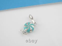 Tiffany & Co NEW Blue Enamel Bon Bon Candy Charm Pendant 4 Bracelet Necklace
