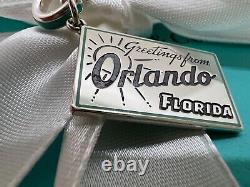 Tiffany & Co Orlando Postcard Charm for bracelet or Pendant Sterling 925 enamel