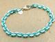 Tiffany & Co. Rare Blue Enamel Sparkle Chain Bracelet Sterling Silver 6.5