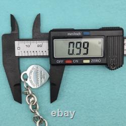 Tiffany & Co. Return To Blue Enamel Heart Tag 7.5 Medium Bracelet Silver Pouch