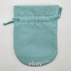 Tiffany & Co. Return To Blue Enamel Heart Tag 7.5 Medium Bracelet Silver Pouch