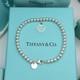 Tiffany & Co. Return To Blue Enamel Mini Heart Bead Small 6.5 Bracelet Silver