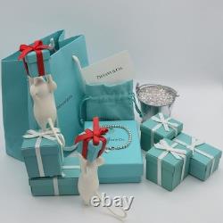Tiffany & Co. Return To Blue Enamel Mini Heart Bead Small 6.5 Bracelet Silver