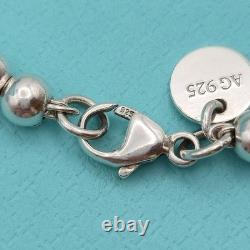 Tiffany & Co. Return To Blue Enamel Mini Heart Bead Small 6.5 Bracelet Silver