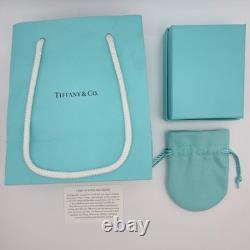 Tiffany & Co. Return To Blue Enamel Mini Heart Bead Small 6.5 Bracelet Silver