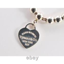 Tiffany & Co. Return To Heart Tag Ball Chain Bracelet Enamel Blue Silver 925