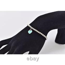 Tiffany & Co. Return To Heart Tag Ball Chain Bracelet Enamel Blue Silver 925