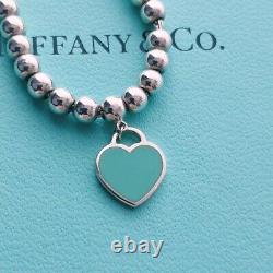 Tiffany &Co. Return to Blue Bracelet Sterling Silver 925 6.8 Inch No Box