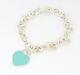 Tiffany & Co. Return To Heart Blue Enamel Bracelet 6.7 Silver 925 Auth Withbox