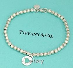 Tiffany & Co. Return to Heart Blue Enamel Bracelet 6.8 Silver 925 Auth withBox