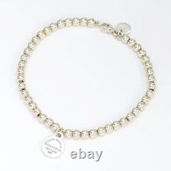 Tiffany & Co. Return to Heart Blue Enamel Bracelet 6.8 Silver 925 Auth withBox
