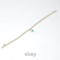 Tiffany & Co. Return to Heart Blue Enamel Bracelet 6.8 Silver 925 Auth withBox