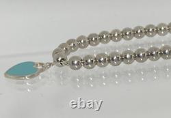 Tiffany & Co Return to Mini Double Heart Enamel Blue Bracelet Excellent