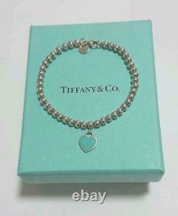 Tiffany & Co Return to Mini Double Heart Enamel Blue Bracelet withBOX