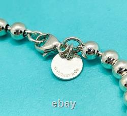 Tiffany & Co. Return to Tiffany Blue Enamel Diamond Heart Bead Bracelet 6.25