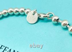 Tiffany & Co. Return to Tiffany Blue Enamel Diamond Heart Bead Bracelet 6.25
