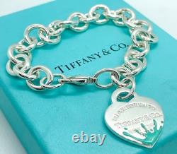 Tiffany & Co. Return to Tiffany Blue Enamel Heart Tag Bracelet 6.5