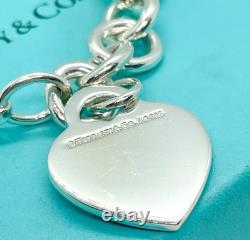 Tiffany & Co. Return to Tiffany Blue Enamel Heart Tag Bracelet 6.5