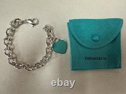 Tiffany & Co Return to Tiffany Blue Enamel Heart Tag Bracelet 925 7 33.9g
