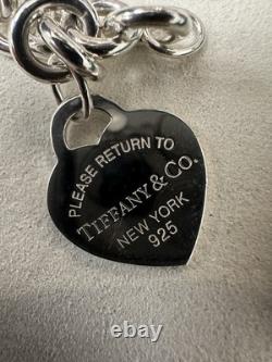 Tiffany & Co Return to Tiffany Blue Enamel Heart Tag Bracelet 925 7 33.9g