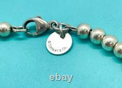 Tiffany & Co. Return to Tiffany Blue Enamel Mini Heart 4mm Bead Bracelet 6.75
