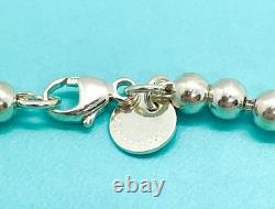 Tiffany & Co. Return to Tiffany Blue Enamel Mini Heart 4mm Bead Bracelet 6.75