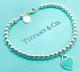 Tiffany & Co. Return To Tiffany Blue Enamel Mini Heart Bead Bracelet 6.5 With Box