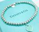 Tiffany & Co. Return To Tiffany Blue Enamel Mini Heart Bead Bracelet 6.5 With Box