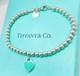 Tiffany & Co. Return To Tiffany Blue Enamel Mini Heart Bead Bracelet 6.5 With Box
