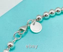 Tiffany & Co. Return to Tiffany Blue Enamel Mini Heart Bead Bracelet 6.5 with Box
